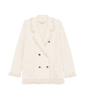 Elisabetta Franchi V-neck patch pockets Cotton double-breasted jacket