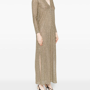 Siyu V-neck long sleeves Money kaftan dress