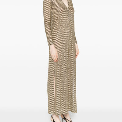 Siyu V-neck long sleeves Money kaftan dress