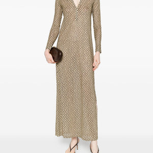 Siyu V-neck long sleeves Money kaftan dress