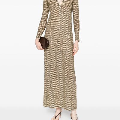 Siyu V-neck long sleeves Money kaftan dress