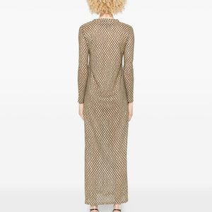 Siyu V-neck long sleeves Money kaftan dress