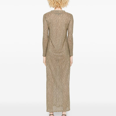 Siyu V-neck long sleeves Money kaftan dress