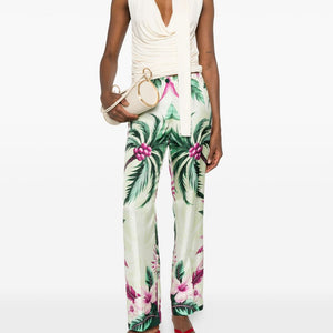 F.R.S . Printed silk trousers