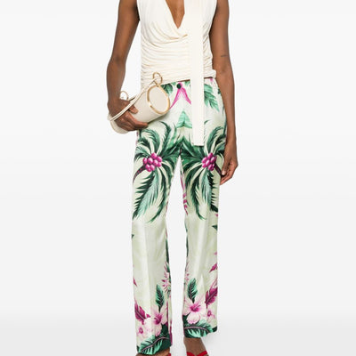 F.R.S . Printed silk trousers