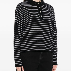Beyou Cashmere striped polo shirt