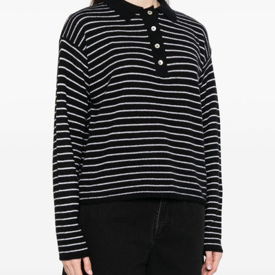 Beyou Cashmere striped polo shirt