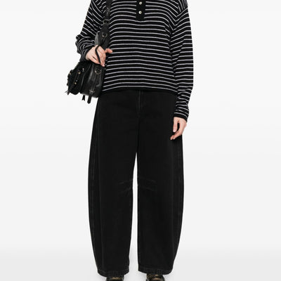 Beyou Cashmere striped polo shirt