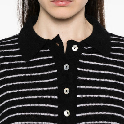 Beyou Cashmere striped polo shirt