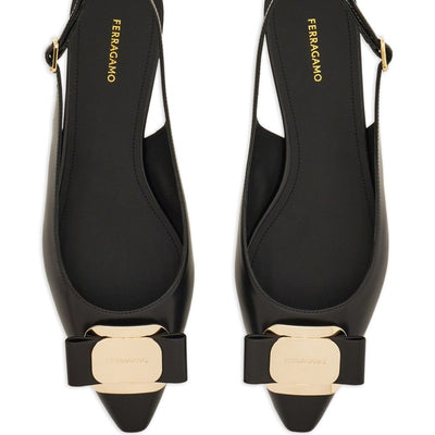 Ferragamo New Vara Plate Flat Slingback