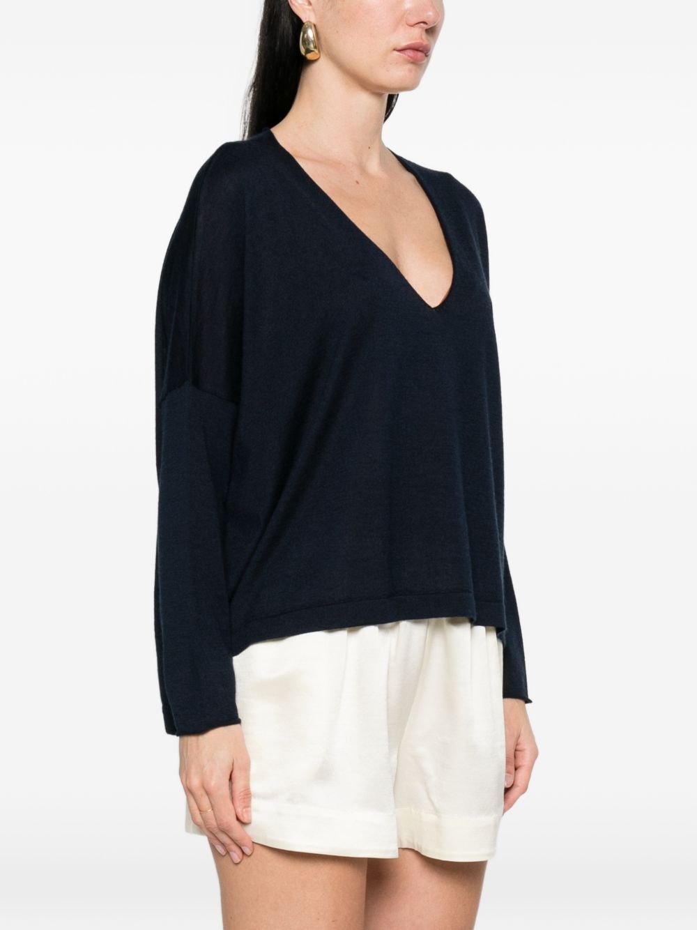 Beyou Cashmere and silk v-necked sweater