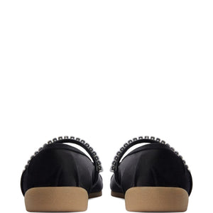 Giuseppe Zanotti Silk Satin Rhinestone Flat Shoes