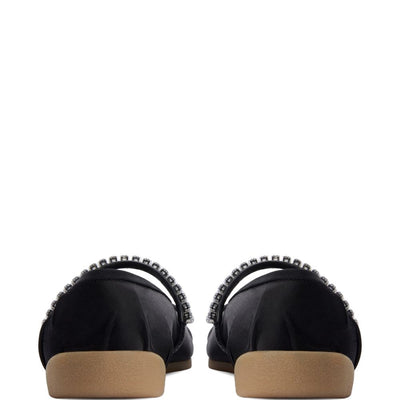 Giuseppe Zanotti Silk Satin Rhinestone Flat Shoes