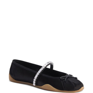 Giuseppe Zanotti Silk Satin Rhinestone Flat Shoes