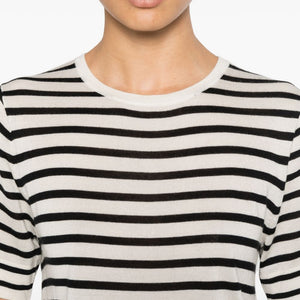 Soft Goat Silk and cashmere striped t-shirt