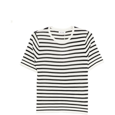 Soft Goat Silk and cashmere striped t-shirt