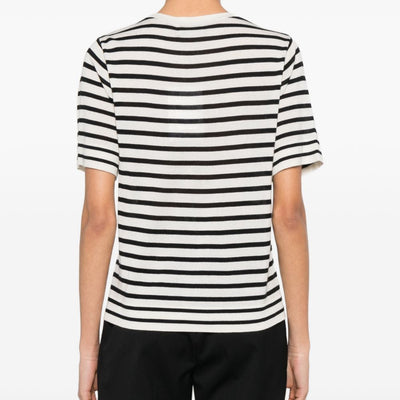Soft Goat Silk and cashmere striped t-shirt