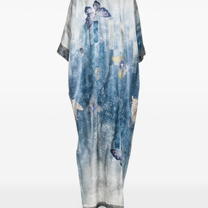 Pierre Louis Mascia V-neck, short sleeves, printed Pritned silk dress