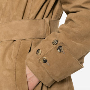 Golden Goose Suede leather trench coat