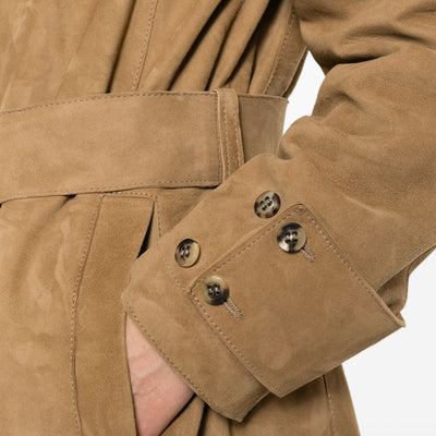 Golden Goose Suede leather trench coat