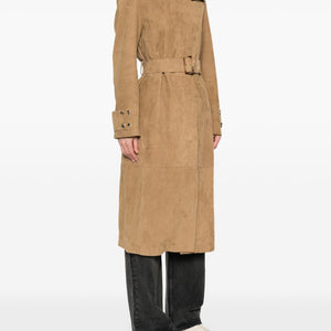Golden Goose Suede leather trench coat