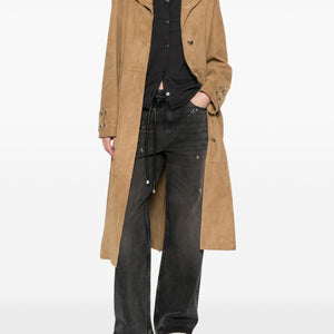 Golden Goose Suede leather trench coat