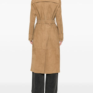 Golden Goose Suede leather trench coat