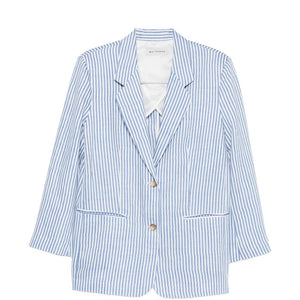 White Sand Linen blend single-breasted jacket