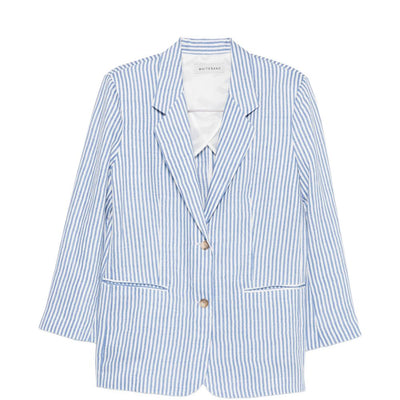 White Sand Linen blend single-breasted jacket