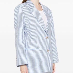White Sand Linen blend single-breasted jacket