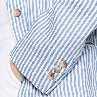 White Sand Linen blend single-breasted jacket
