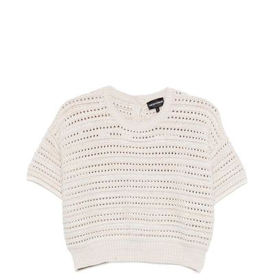 Emporio Armani Cotton open-knit cardigan