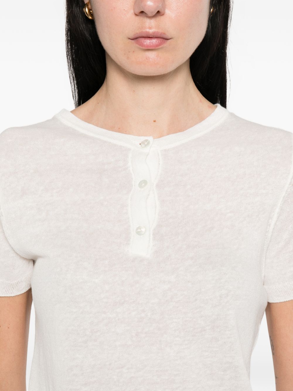 Base Linen and cotton blend t-shirt