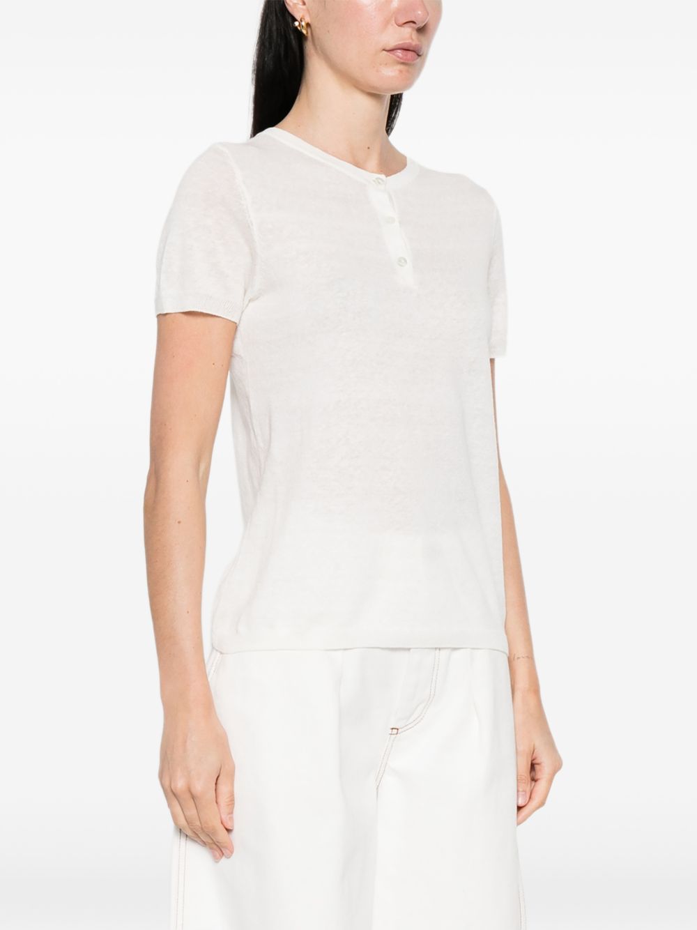 Base Linen and cotton blend t-shirt