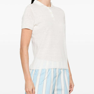 Base Linen and cotton blend polo shirt