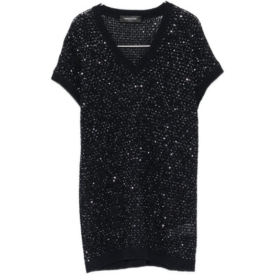 Fabiana Filippi V-neck short sleeves Embellished v-necked top