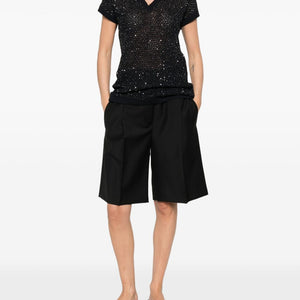 Fabiana Filippi V-neck short sleeves Embellished v-necked top