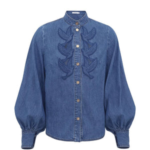 Zimmermann Denim applique shirt