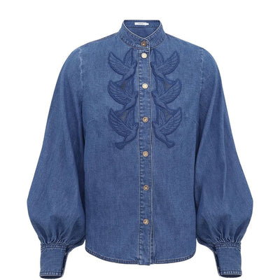 Zimmermann Denim applique shirt