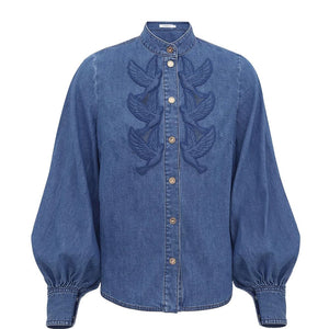 Zimmermann Denim applique shirt