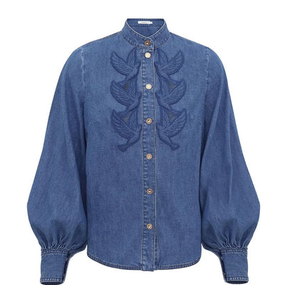 Zimmermann Denim applique shirt