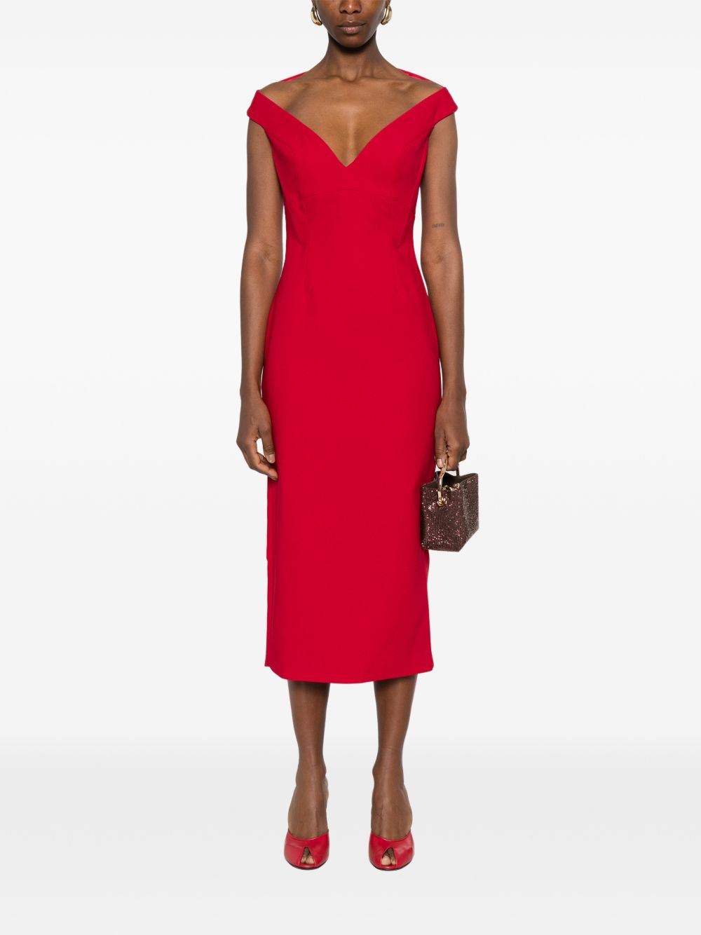 Solace London V-neck sleeveless Monica midi dress