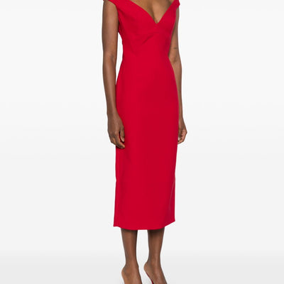 Solace London V-neck sleeveless Monica midi dress