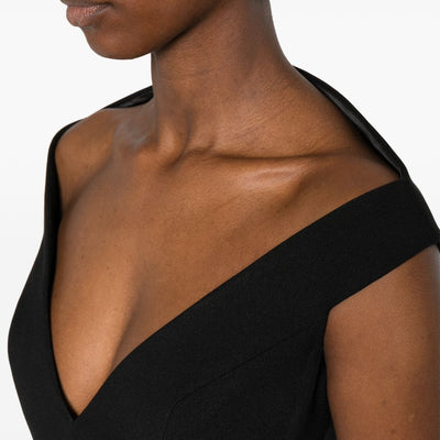 Solace London V-neck zip fastening Monica midi dress