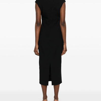 Solace London V-neck zip fastening Monica midi dress