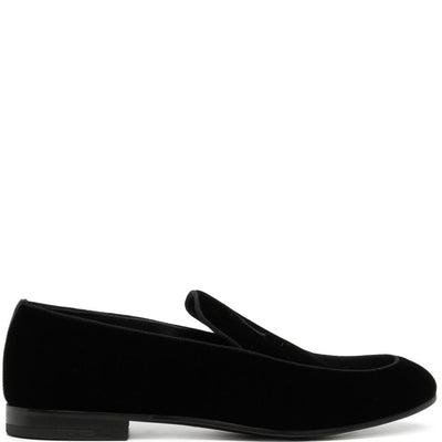 Giorgio Armani Embroidered logo velvet loafers