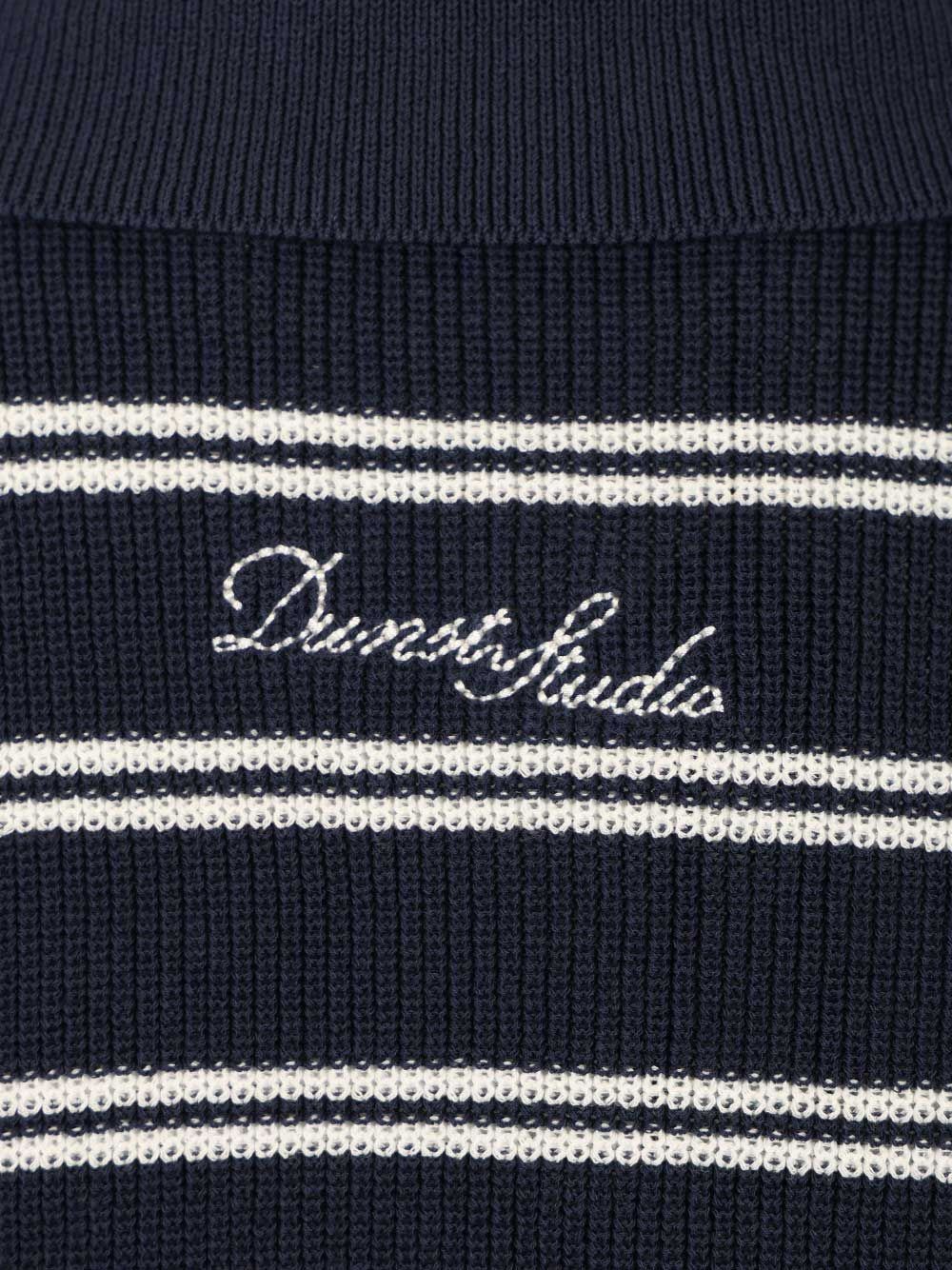 Dunst Cotton blend striped polo shirt