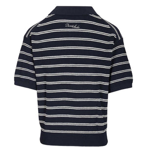 Dunst Cotton blend striped polo shirt