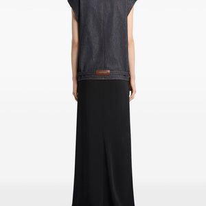 Courreges Denim sleeveless bomber jacket