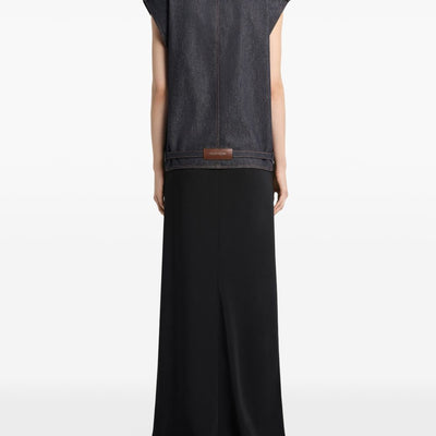 Courreges Denim sleeveless bomber jacket